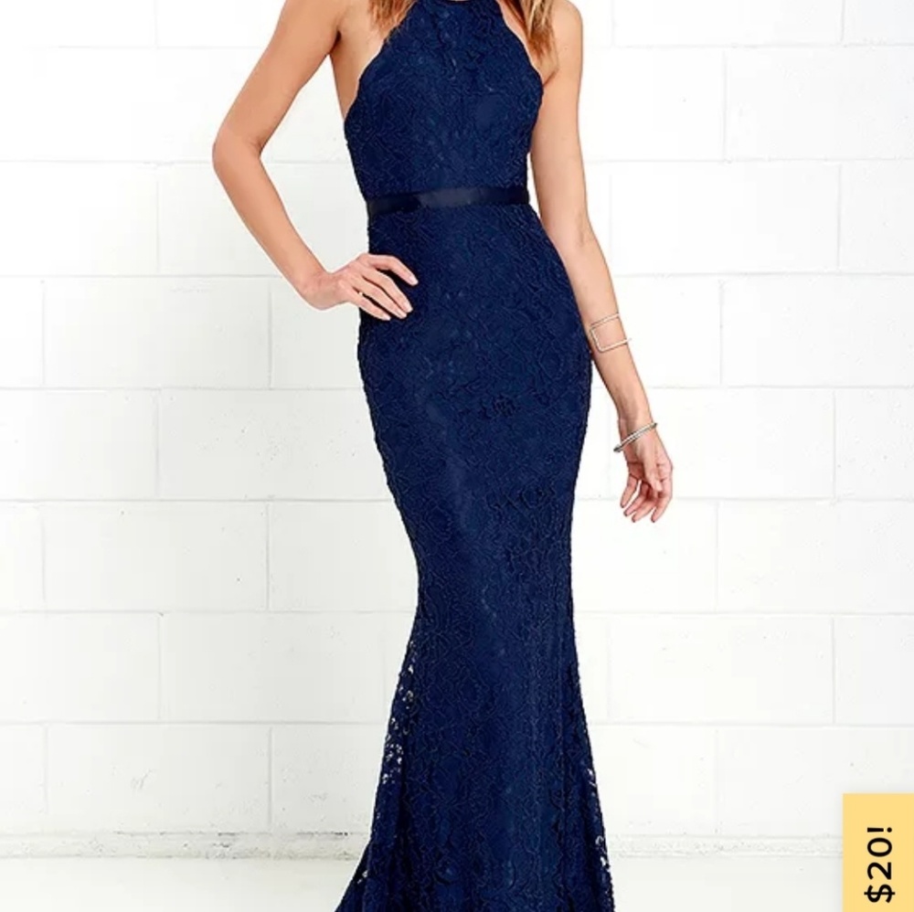 Long navy blue dress